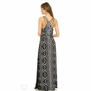 BB Dakota Black & White Tie Dye Maxi Dress, S